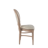 Chandelle Chair in Ivory with Damask Vanilla Seat Pad