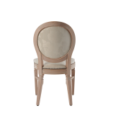 Chandelle Chair in Ivory with Damask Vanilla Seat Pad