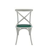 Coco Chair in White with Emerald Seat Pad