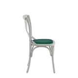 Coco Chair in White with Emerald Seat Pad