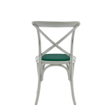 Coco Chair in White with Emerald Seat Pad