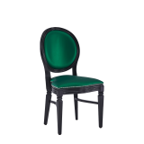 Chandelle Chair in Black with Emerald Green Seat Pad