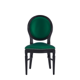Chandelle Chair in Black with Emerald Green Seat Pad