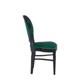 Chandelle Chair in Black with Emerald Green Seat Pad