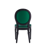 Chandelle Chair in Black with Emerald Green Seat Pad