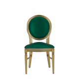 Chandelle Chair in Gold with Emerald Green Seat Pad