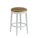 Beli Bar Stool White with Gold Seat Pad