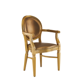 Chandelle Armchair in Gold with Gold Seat Pad