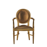 Chandelle Armchair in Gold with Gold Seat Pad