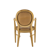 Chandelle Armchair in Gold with Gold Seat Pad