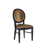 Chandelle Chair in Black with Gold Seat Pad