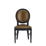 Chandelle Chair in Black with Gold Seat Pad