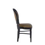 Chandelle Chair in Black with Gold Seat Pad