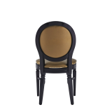 Chandelle Chair in Black with Gold Seat Pad