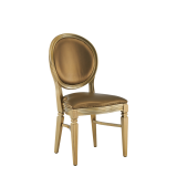 Chandelle Chair in Gold with Gold Seat Pad