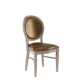 Chandelle Chair in Ivory with Gold Seat Pad