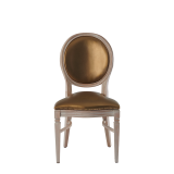 Chandelle Chair in Ivory with Gold Seat Pad