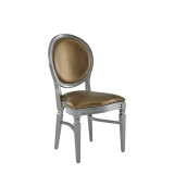Chandelle Chair in Silver with Gold Seat Pad