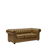Chesterfield Leather Sofa in Gold 7ft