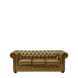 Chesterfield Leather Sofa in Gold 7ft