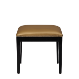 Divano Ottoman in Black with Gold Seat Pad