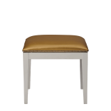 Divano Ottoman in White with Gold Seat Pad