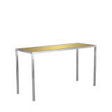 Unico Rectangular Poseur Table - Stainless Steel Frame - Gold Top