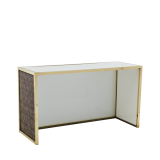 Unico Bar - Gold Frame - Taupe Upholstered Snake Skin Panels 