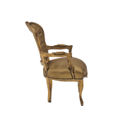 Louis Armchair in Gold with Gold Gilt Seat Pad