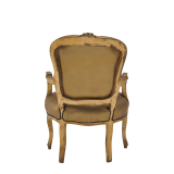 Louis Armchair in Gold with Gold Gilt Seat Pad