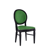 Chandelle Chair in Black with Green Seat Pad