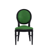 Chandelle Chair in Black with Green Seat Pad