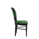 Chandelle Chair in Black with Green Seat Pad