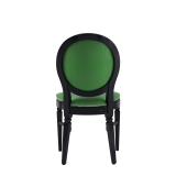 Chandelle Chair in Black with Green Seat Pad