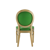 Chandelle Chair in Gold with Green Seat Pad