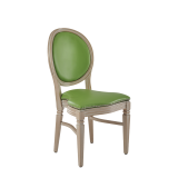 Chandelle Chair in Ivory with Green Seat Pad