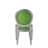 Chandelle Chair in Silver with Green Seat Pad