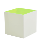 Seattle Cube Plinths in White with Green Top