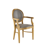 Chandelle Armchair in Gold with Grey Seat Pad