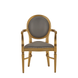 Chandelle Armchair in Gold with Grey Seat Pad