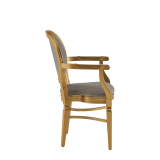 Chandelle Armchair in Gold with Grey Seat Pad