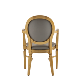 Chandelle Armchair in Gold with Grey Seat Pad