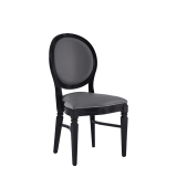 Chandelle Chair in Black with Grey Seat Pad