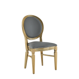 Chandelle Chair in Gold with Grey Seat Pad