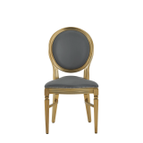 Chandelle Chair in Gold with Grey Seat Pad