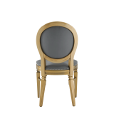 Chandelle Chair in Gold with Grey Seat Pad