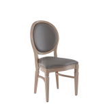Chandelle Chair in Ivory with Grey Seat Pad