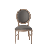 Chandelle Chair in Ivory with Grey Seat Pad