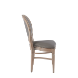 Chandelle Chair in Ivory with Grey Seat Pad