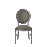 Chandelle Chair in Silver with Grey Seat Pad